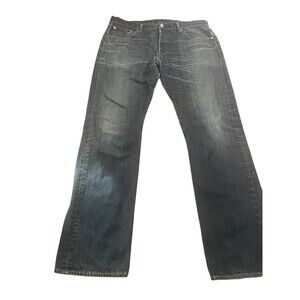 Levis 501 Jeans Men's 38x34 Medium Wash Button Fly Classic Straight Leg Hem Wear